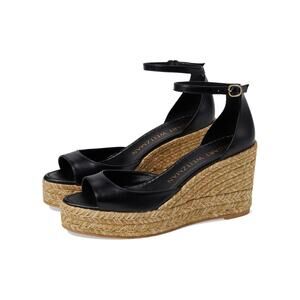 Stuart Weitzman Womens Nudistcurve Espadrille Wedge Sandals US 10.5B Black NIB
